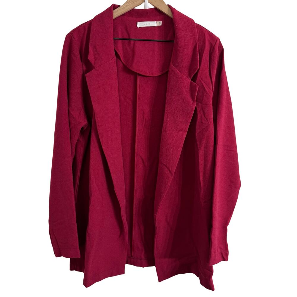 Lush Red Pink Open Front Jacket Blazer Size Large